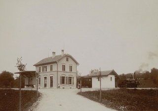 Historischer Bahhof Dürnten 1901, alte Fotografie - Massiv-Werk