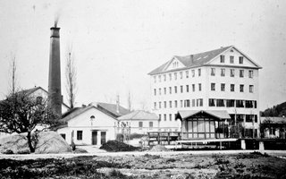 Historische Postkarte Badehaus Aathal - Massiv-Werk